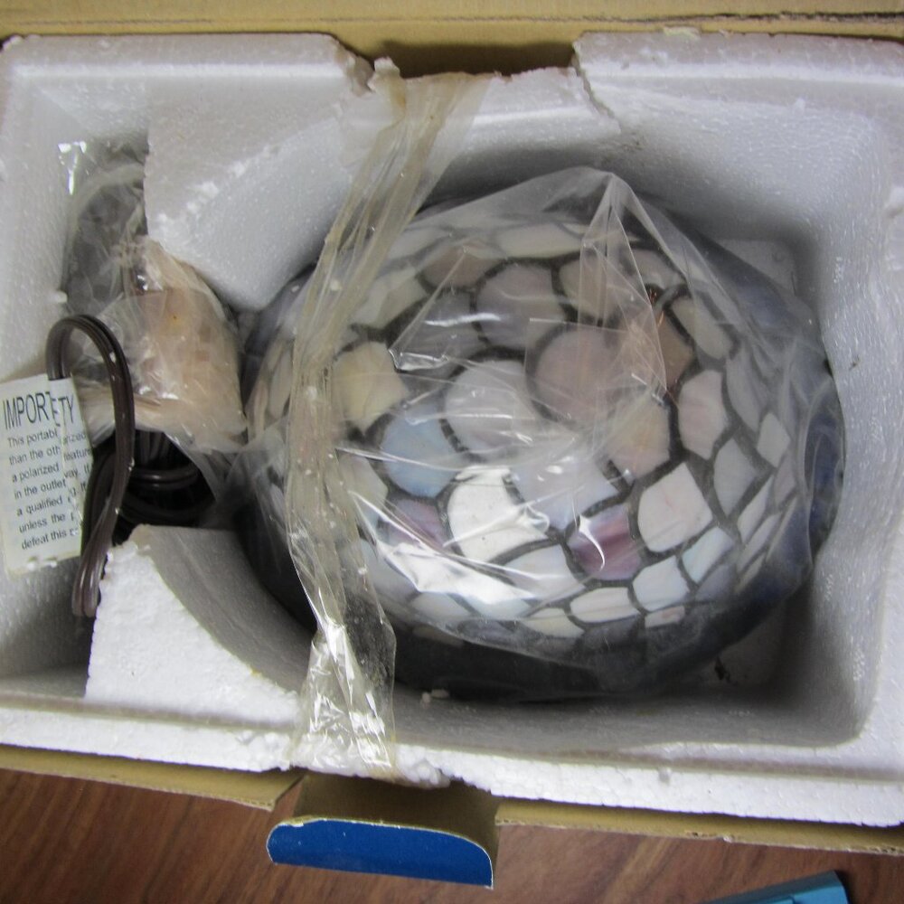 Quoizel NIB vintage stained glass tiffany style turtle lamp (W3290)